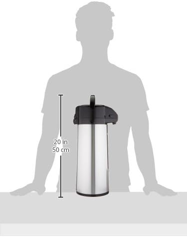 Winco 2.5 L Lined Stainless Steel Airpot, Body | Keeps hot longer, Restaurant service, Great for Water, Juice, Soft Drinks and Cocktails