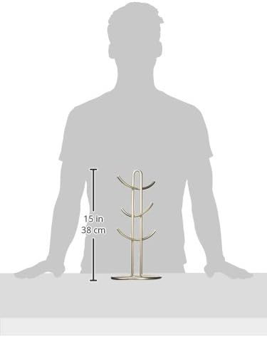 Spectrum Diversified Euro 6 Holder Countertop Mug Tree, Mugs & Tea Cup Storage Rack, Coffee Counter Bar Accessory & Kitchen