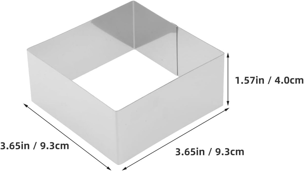 Alipis Stainless Steel Square Cake Ring 3.66 Inch Pastry Mould Baking Tool for Diy Cake Cookie Dough Fondant Bread Sandwiches and Cheese Cutting