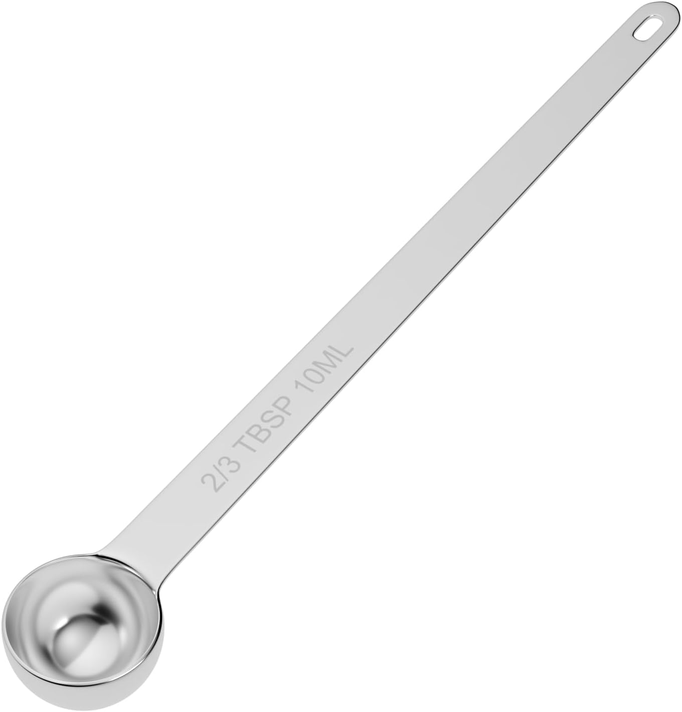 1PCS 2/3Tbsp(2tsp, 10ml) Extra Long Handle Measuring Spoon, Single Stainless Steel Individual Measur