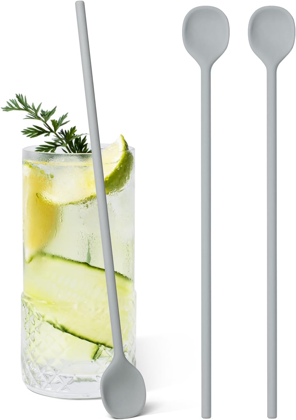 2Pcs Carrotez 9.9" Silicone coffee stirrer, Long Coffee Spoon, Reusable Iced Tea Spoon, Multipurpose