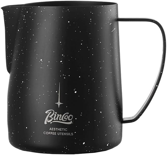 Bincoo Star Milk Frothing Pitcher 12oz,Espresso Steaming Pitcher,Espresso Machine Accessories,Milk F
