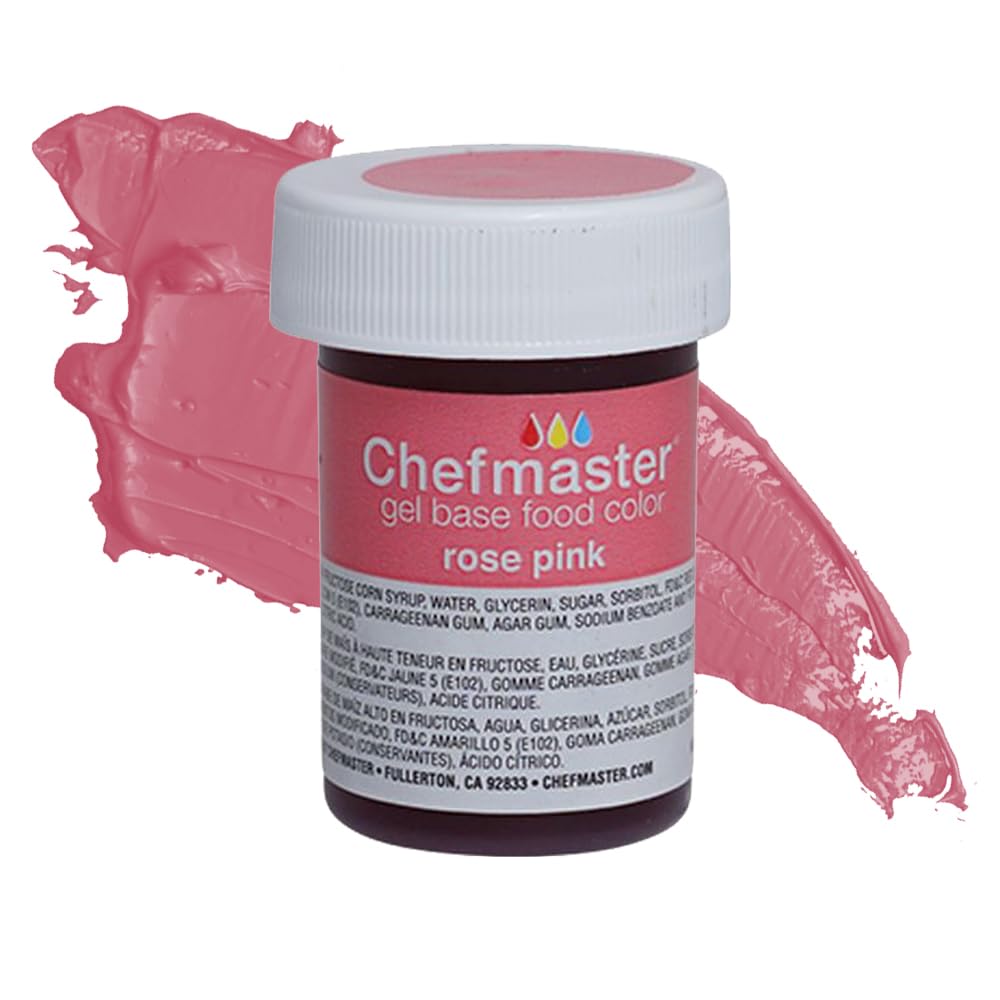 Chefmaster Rose Pink Gel Food Coloring | Vibrant Color | Professional-Grade Dye for Icing, Frosting,