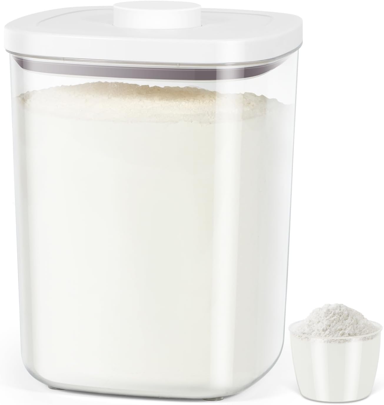 TBMAXS Airtight Rice Container 20 Lbs, Clear PET Plastic Food Storage Container Bin For Flour Sugar, Dry Food Holder with Easy Locking Lid for Kitchen Pantry Organization and Storage