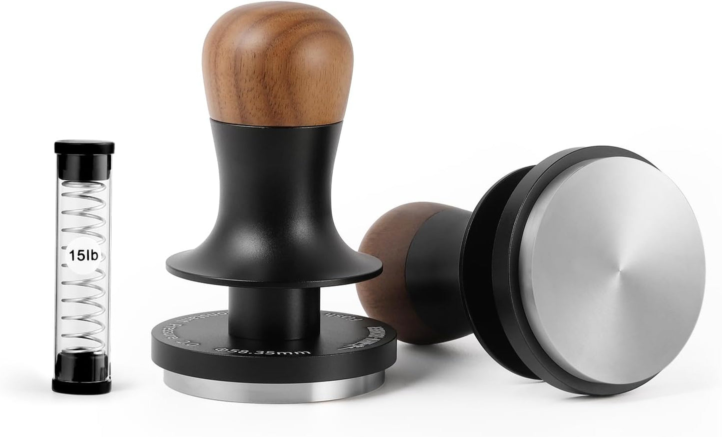 Espresso Tamper 53.35mm-3 Spring Loaded Coffee Tamper-15lb / 30lbs Replacement Springs Calibrated Ta