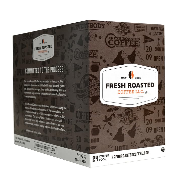 Fresh Roasted Coffee, Indian Monsoon Malabar, Light Roast, 24 Pods for K Cup Brewers
