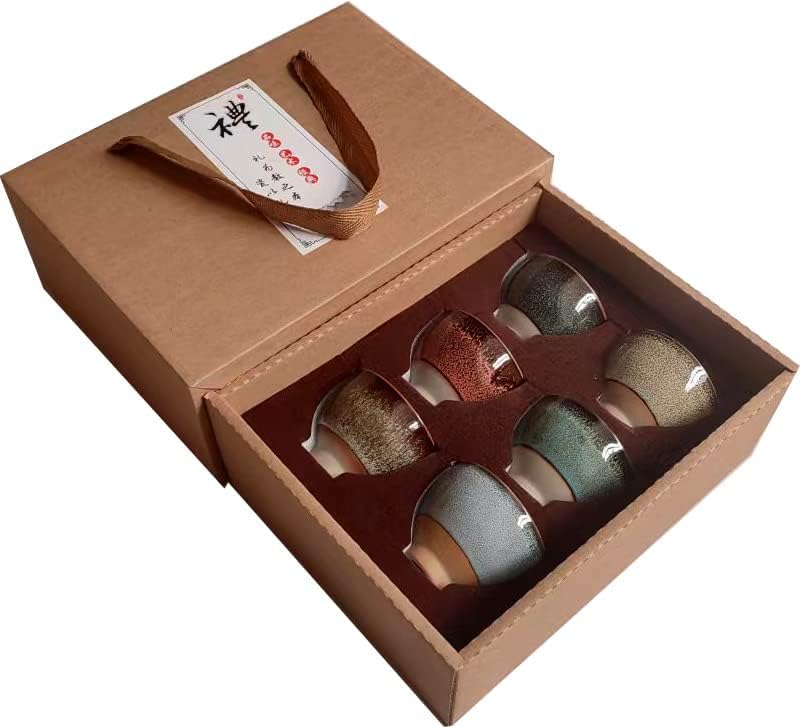 Better-Love 6PCS Handmade Ceramic Tea & Sake Cups, Japanese Pottery Set
