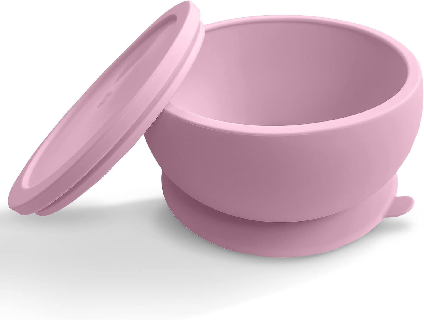 Abiie Octopod Silicone Suction Baby Bowl & Lid -Food Storage -Lavender Pink | High Chair Accessories, Mess-Free Toddler Feeding Essentials, Baby-Led Weaning, Baby Food Container, 5.7" x 3" x 5.7"