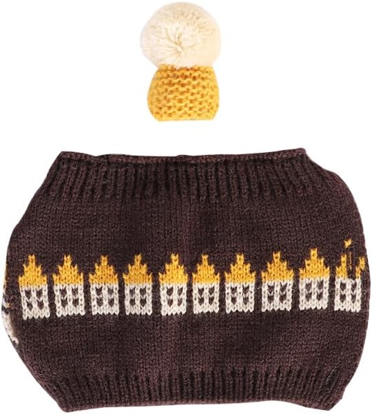 Tea Cozy Suitable for a 600ml,20oz Tea Pot,Teapot Warmer -100% Acrylic Fibers Filling,Two Piece (Brown House)
