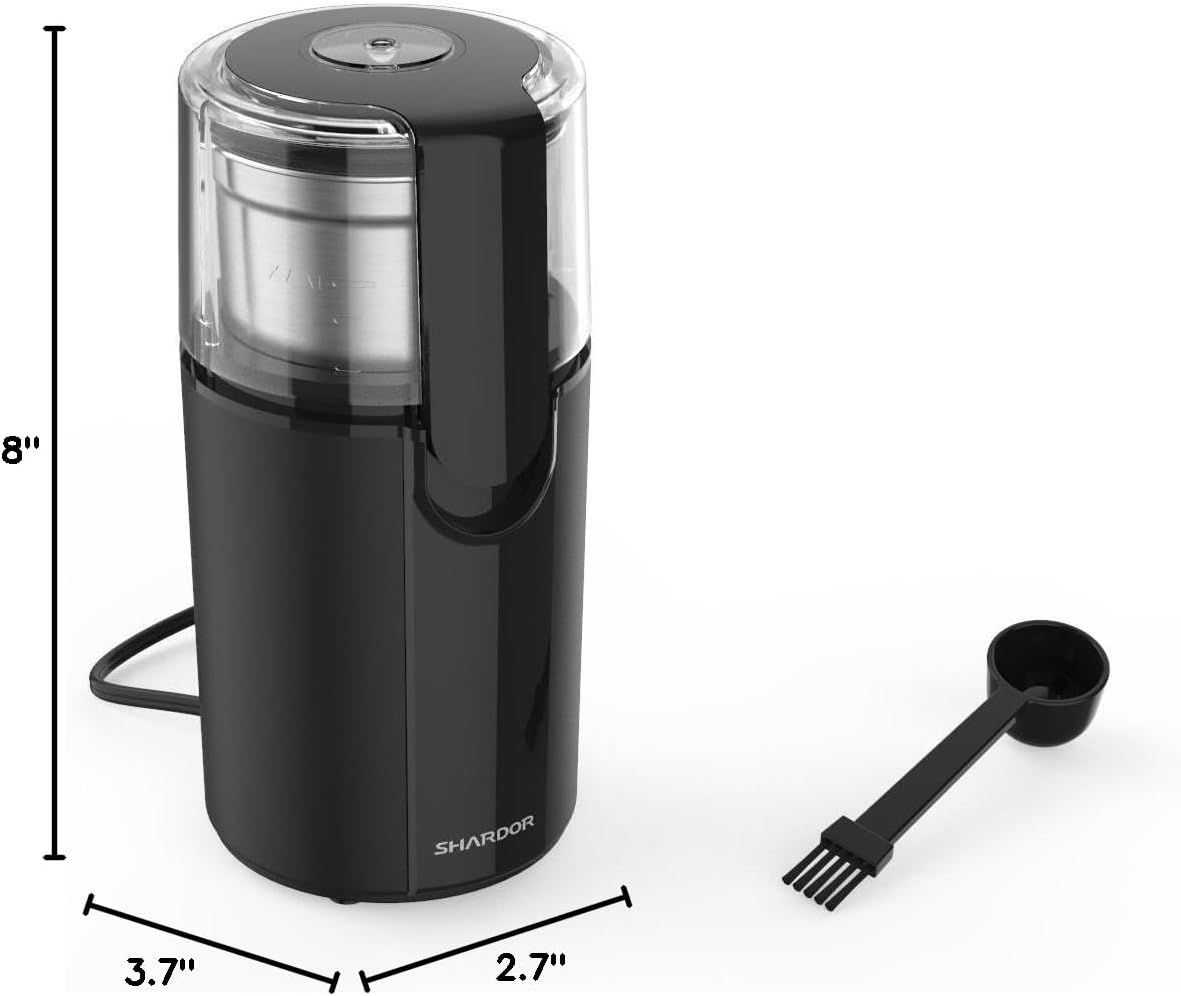 SHARDOR Electric Coffee Grinder, 2.5 oz Blade, 1 Bowl, Black
