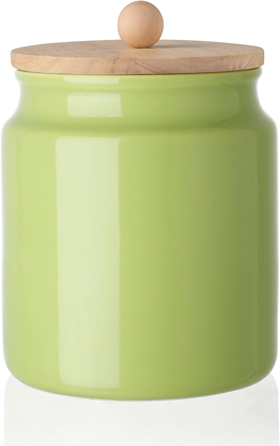 Sweejar Ceramic Kitchen Canisters, 28 FLOZ Porcelain Food Storage Jar with Airtight Seal Wooden Lid, Home Container Serving for Coffee Beans, Tea-leave, Sugar, Salt and More, Tool Bucket (Green)