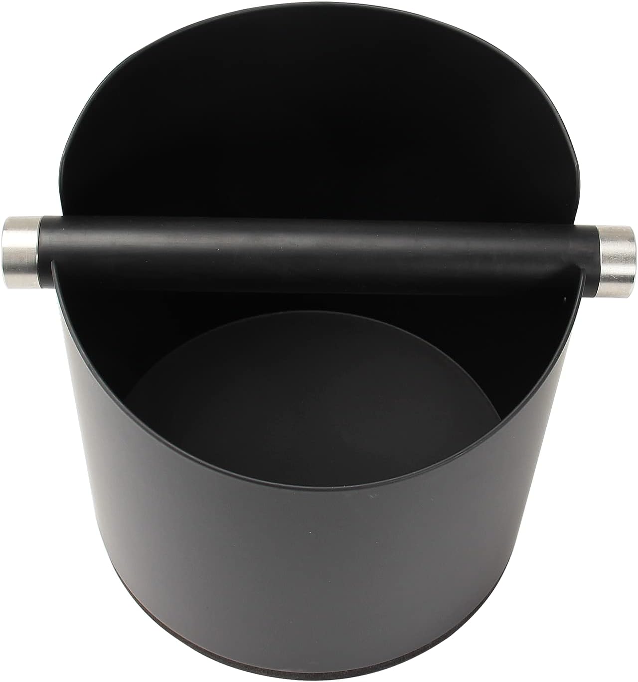 Large Size Coffee Knock Box, Espresso Knock Box Stainless Steel Espresso Machine Accessories with Removable Knock Bar and Non-Slip Base Coffee Grounds Container Bin (Black)