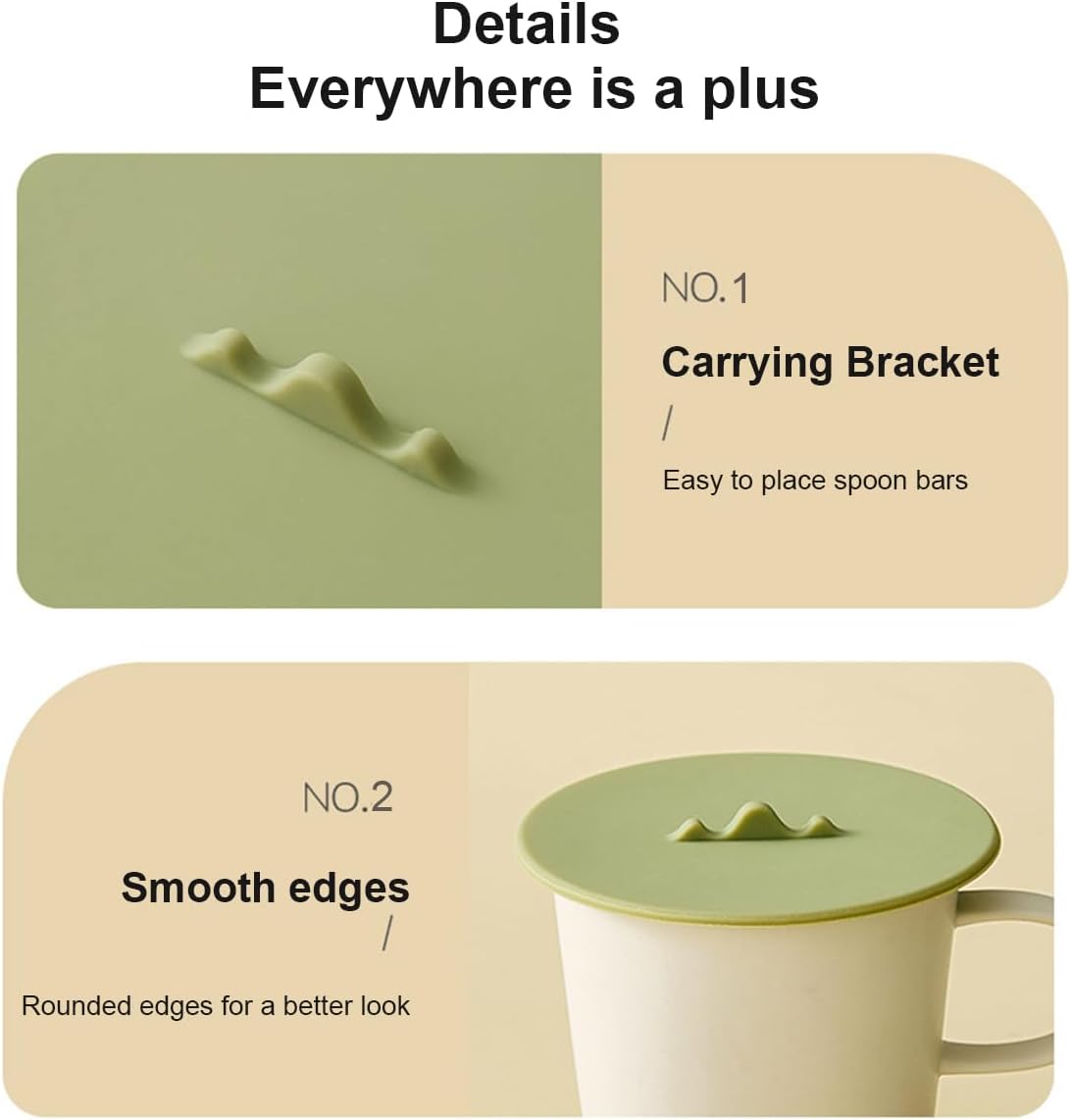 Silicone Cup Lids Silicone Cup Covers 6color Design, Food Grade Anti-dust Airtight Seal Lids for Mugs, Tea Cups, Coffee Cup 6pcs (6PCS)