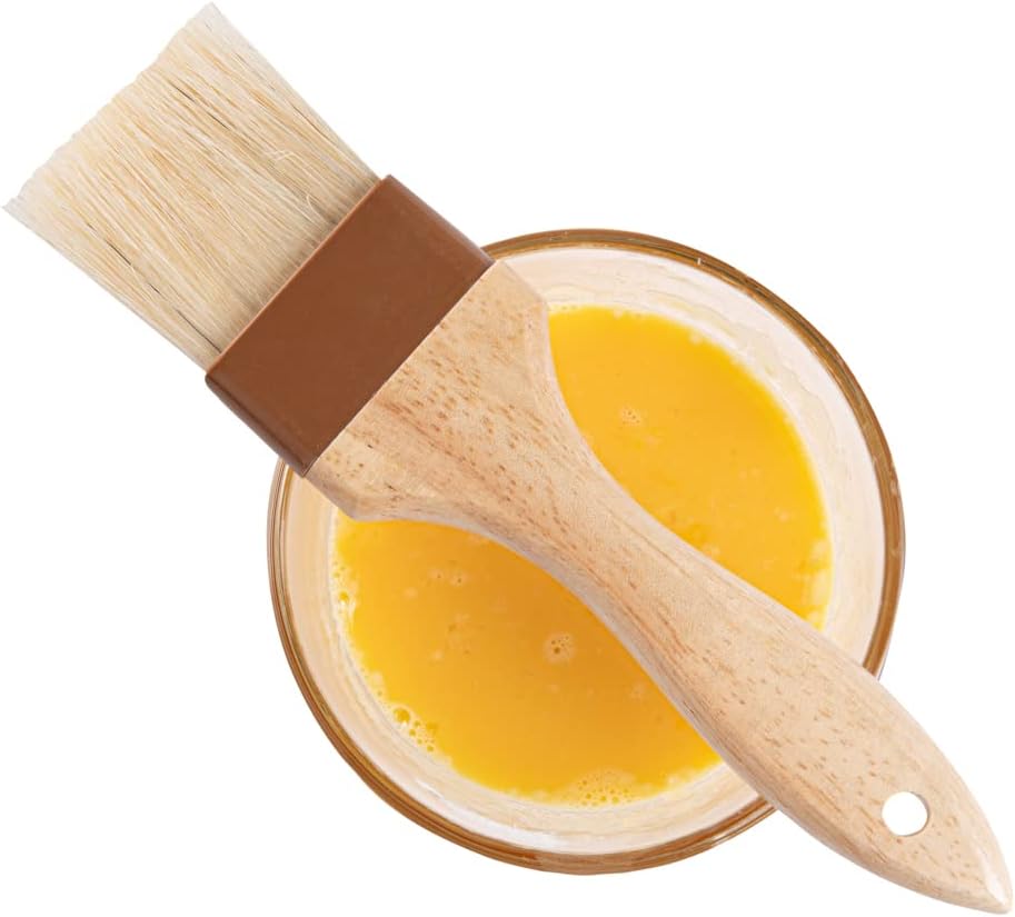 Restaurantware Pastry Tek 2 inch Wide Buttering Brush 1 Boar Bristle Pastry Brush - Hardwood Handle