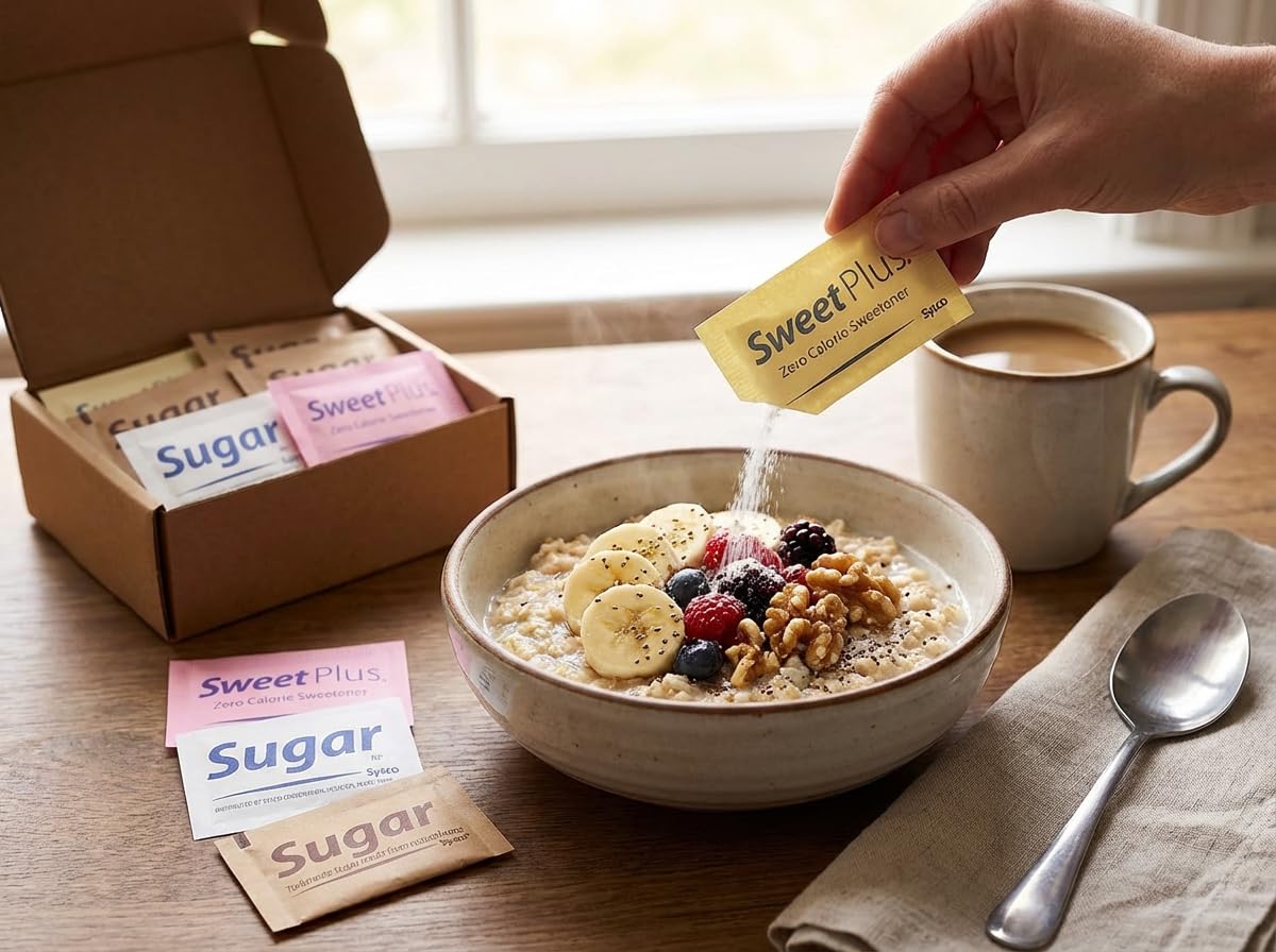 Dolce Vitta Sugar Packets & Sweetener Variety Pack, 300 Count | Individual sugar & sweetener packets in 5 types: Stevia, Sucralose, Saccharin, pure cane & turbinado sugar for coffee or tea