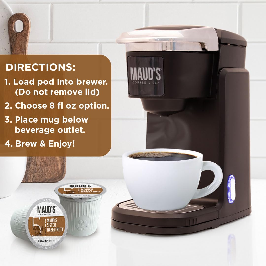 Maud's Sweet Hazelnut Flavored Coffee Pods, 100ct