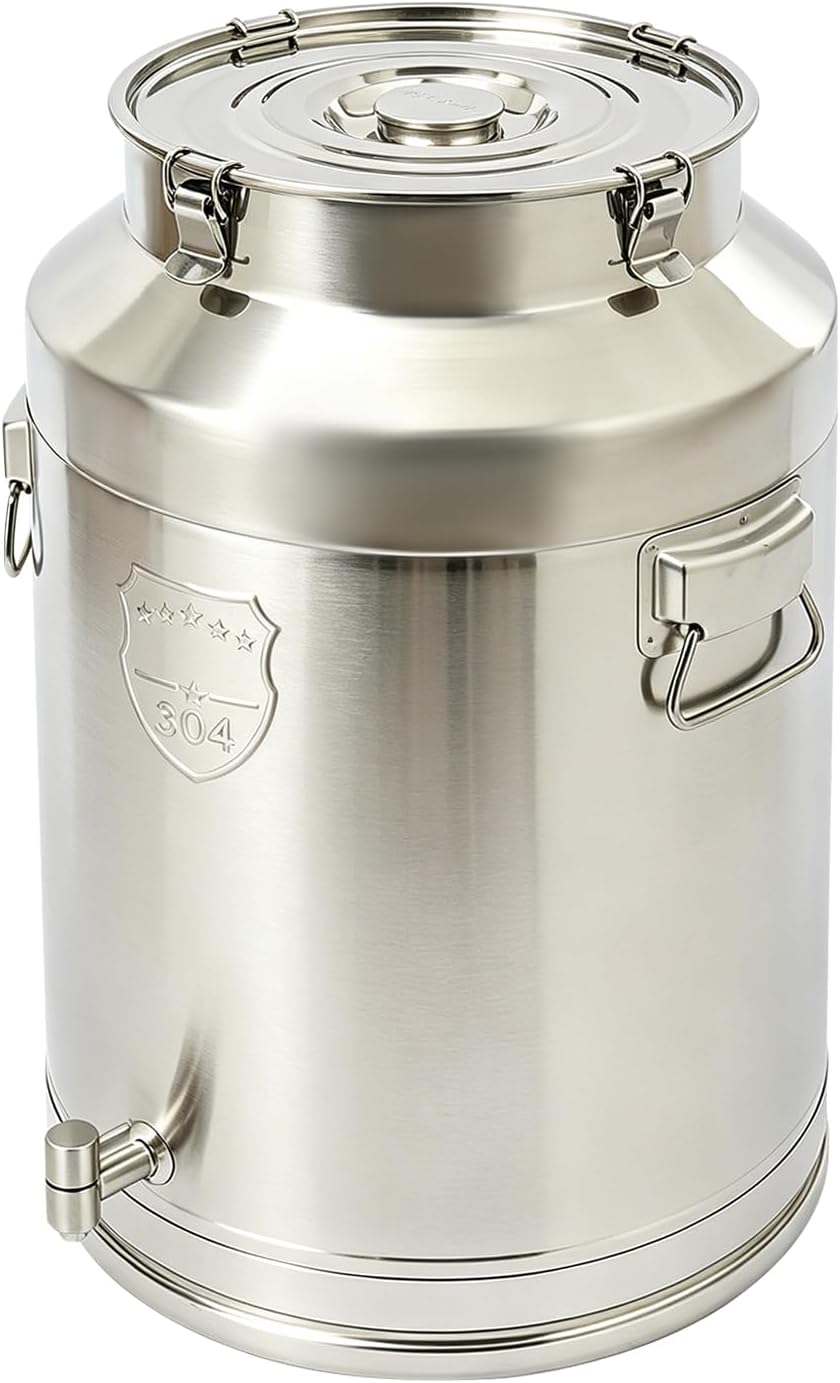 76L/20Gal 304 Stainless Steel Milk Can with Spigot
