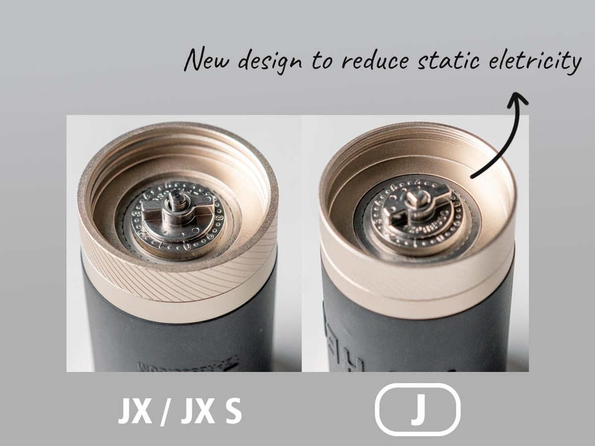 1Zpresso J Manual Coffee Grinder Silver with Assembly Stainless Steel Conical Burr - Numercial Internal Adjustable Setti