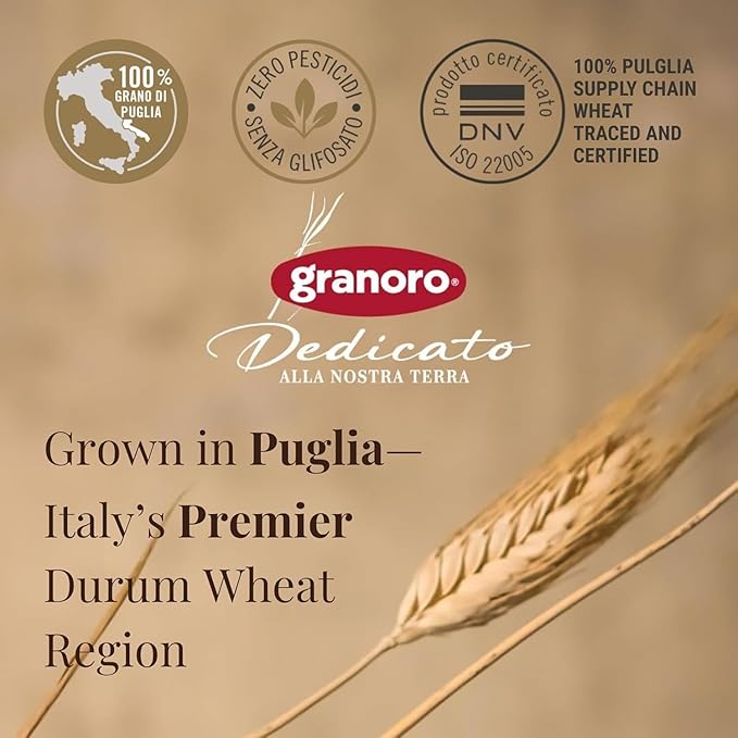Granoro Dedicato Orzo #69 - Authentic Italian Pasta, Made from 100% Puglia Durum Wheat Semolina, Non-GMO, Vegan, 1 lb Bags (Pack of 2)