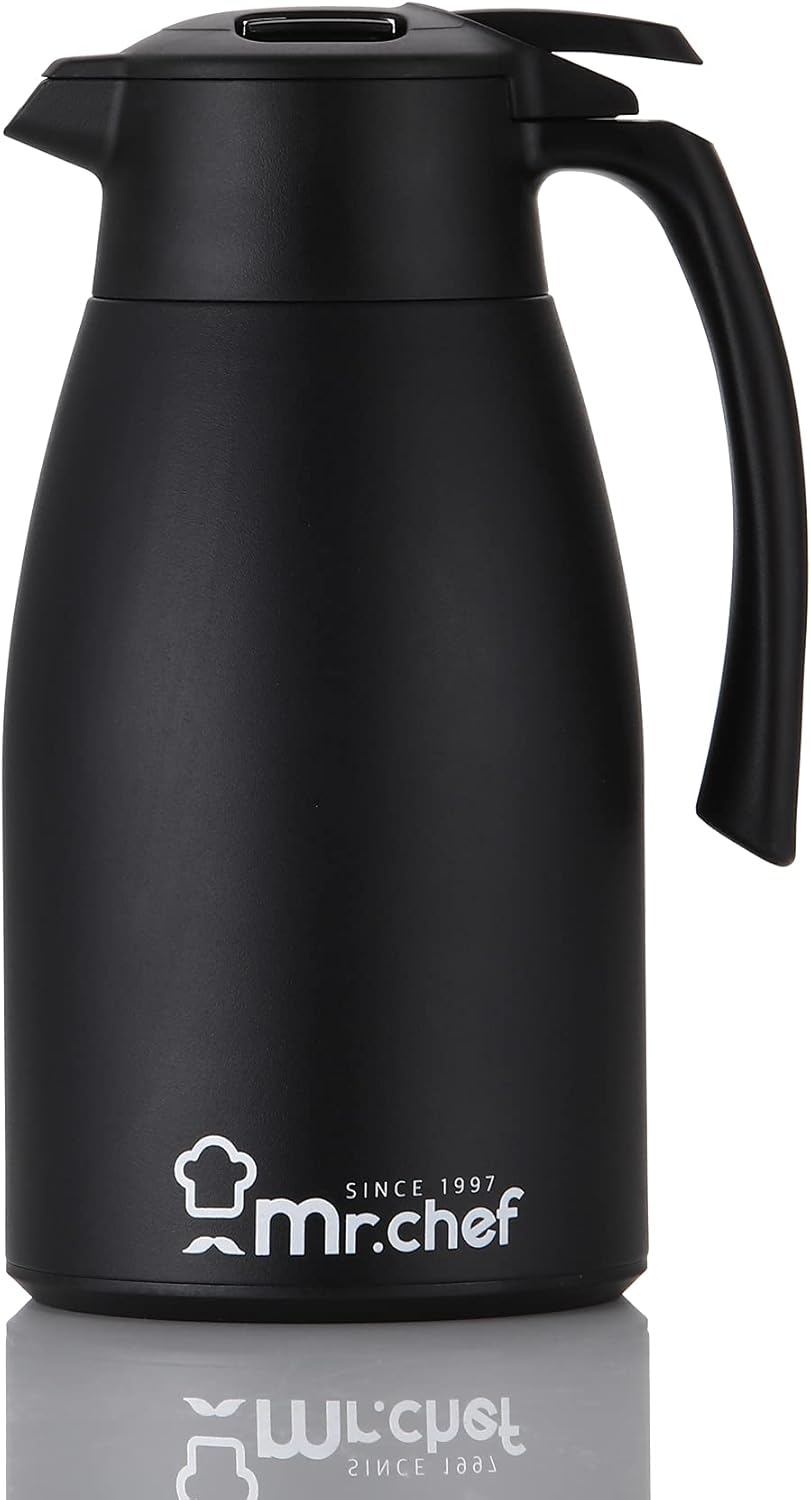 SINCE 1997 MR.CHEF 51Oz Thermal Coffee Carafe, Insulated Stainless Steel Coffee Carafes for Keeping