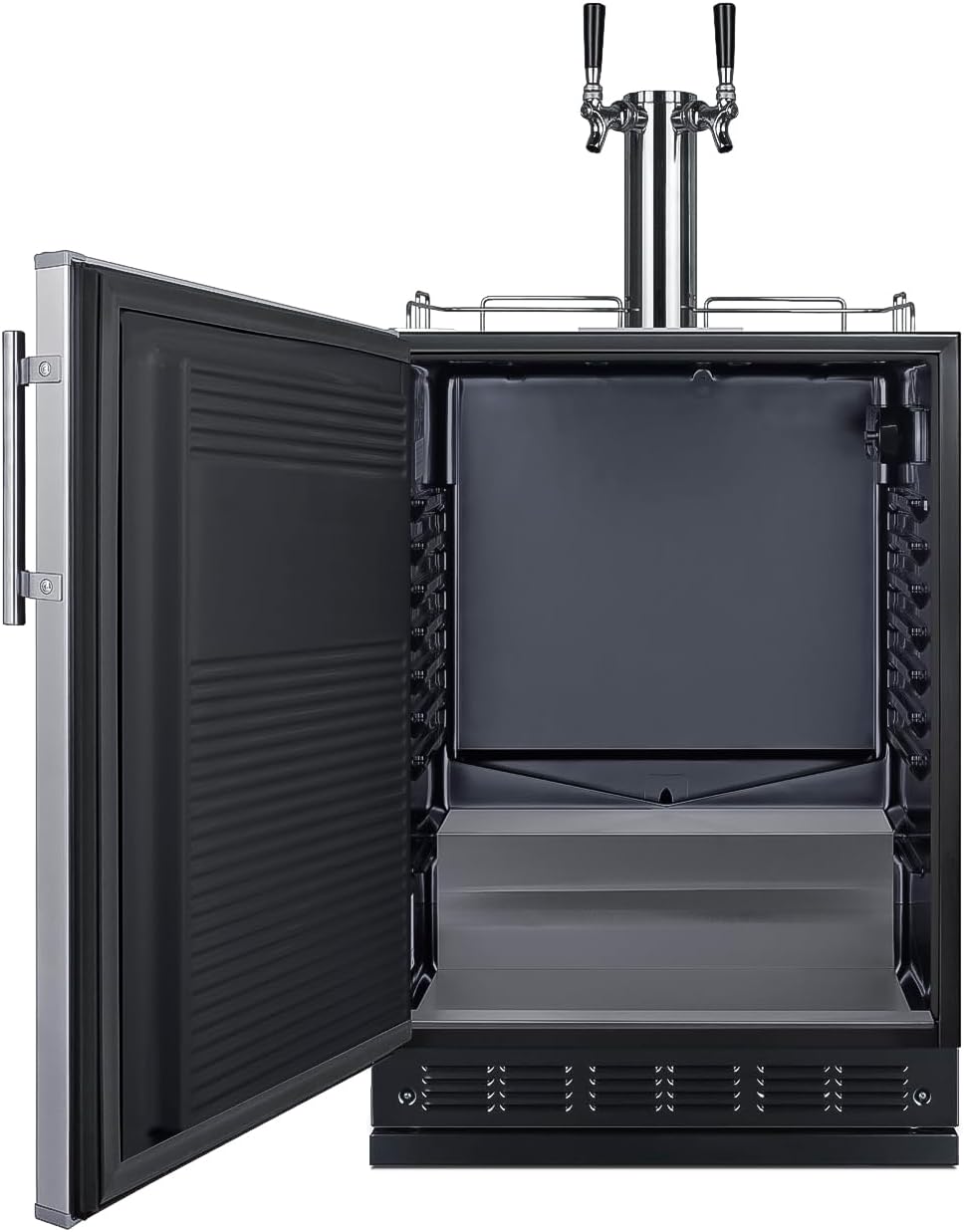 Summit Appliance 24" Wide Cold Brew Coffee Kegerator/Refrigerator Combo, Black Interior, Caster Wheels, Residential/Commercial Use (LHD, Cold Brew Coffee)