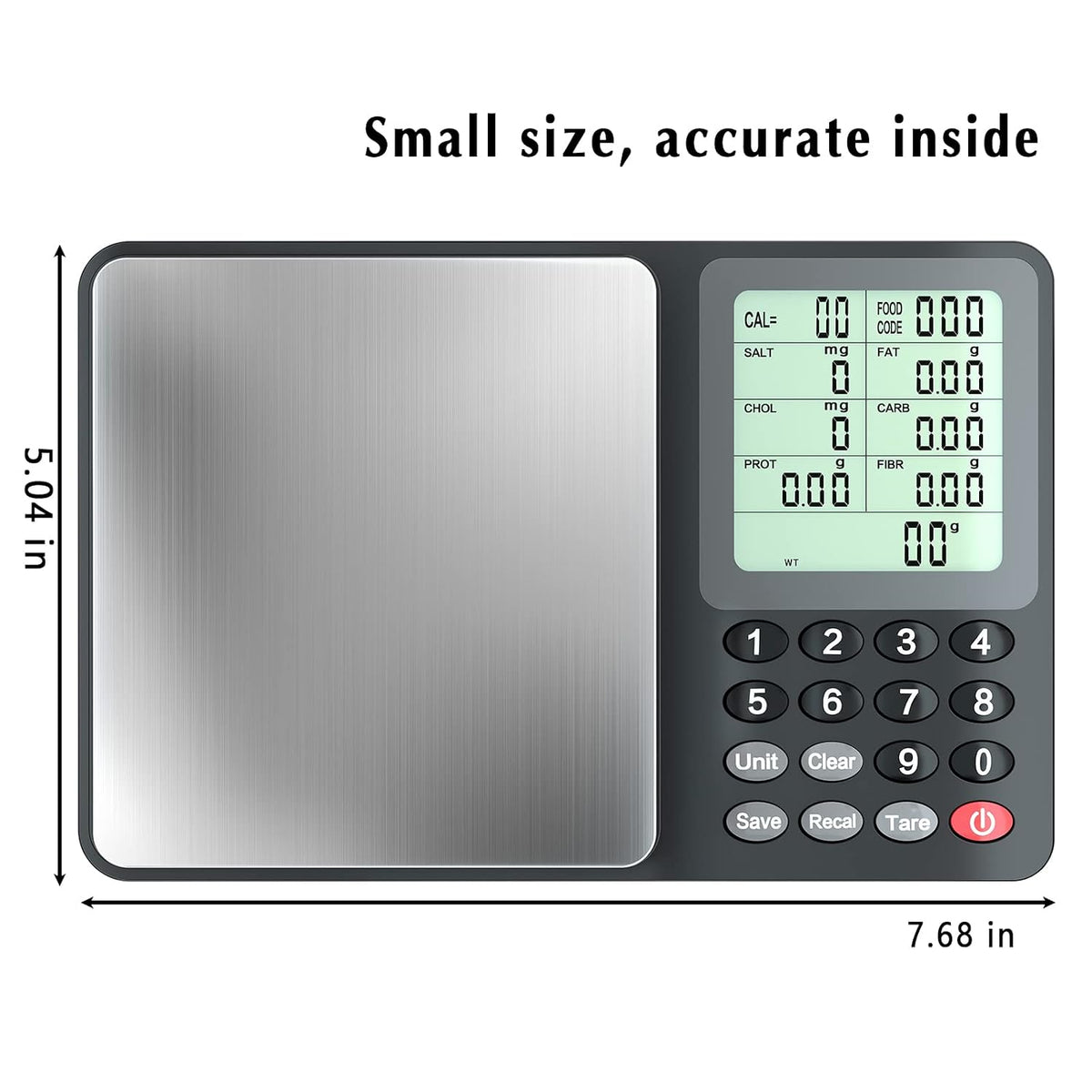 Fuzion Food Kitchen Scale with Nutritional Calculator, 6.6 lb / 3 kg