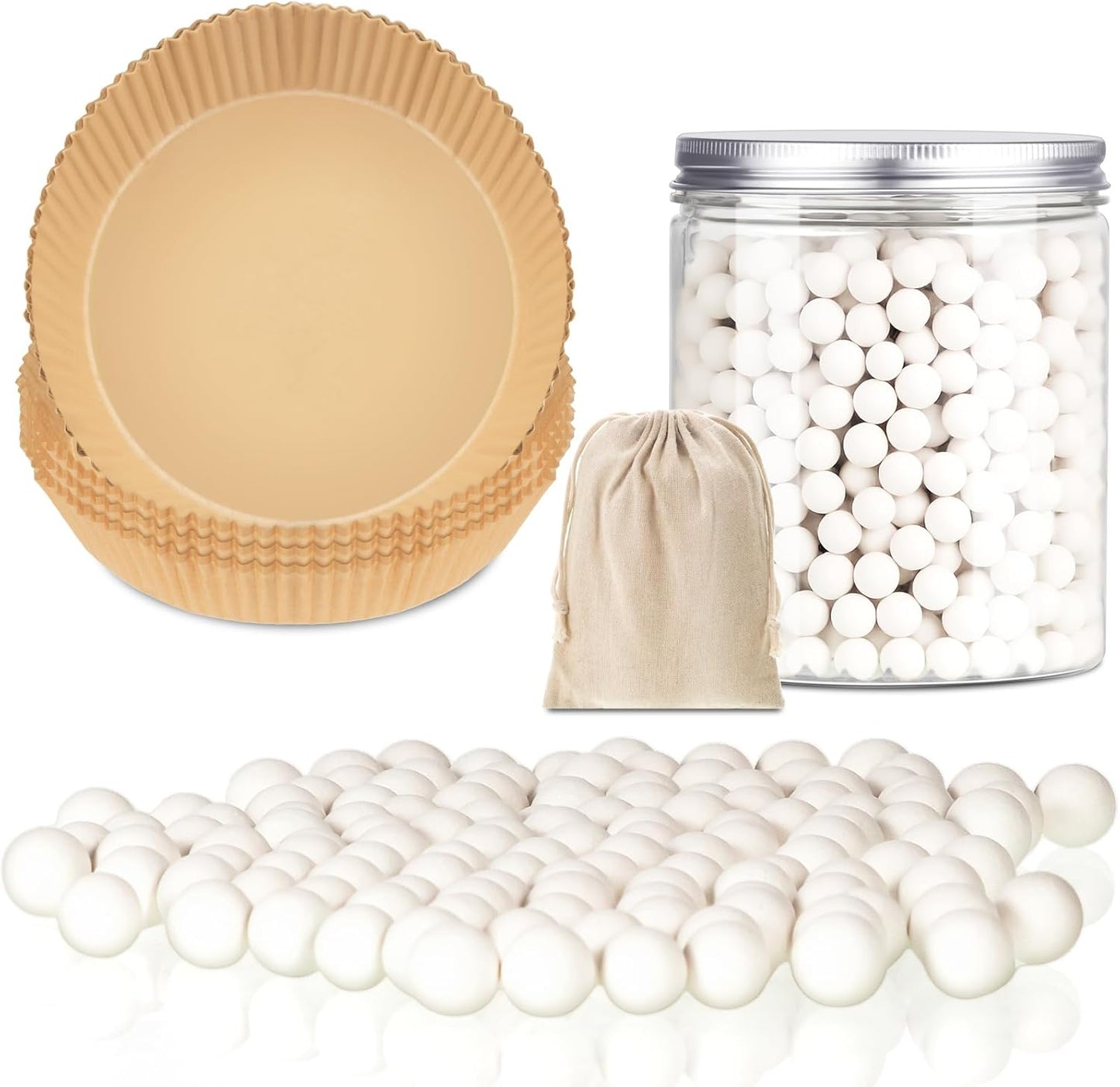 1 Pack White 2 lb Pie Weights for Baking Crust Ceramic Weights Blind Baking Beads with 50 Pcs Dispos