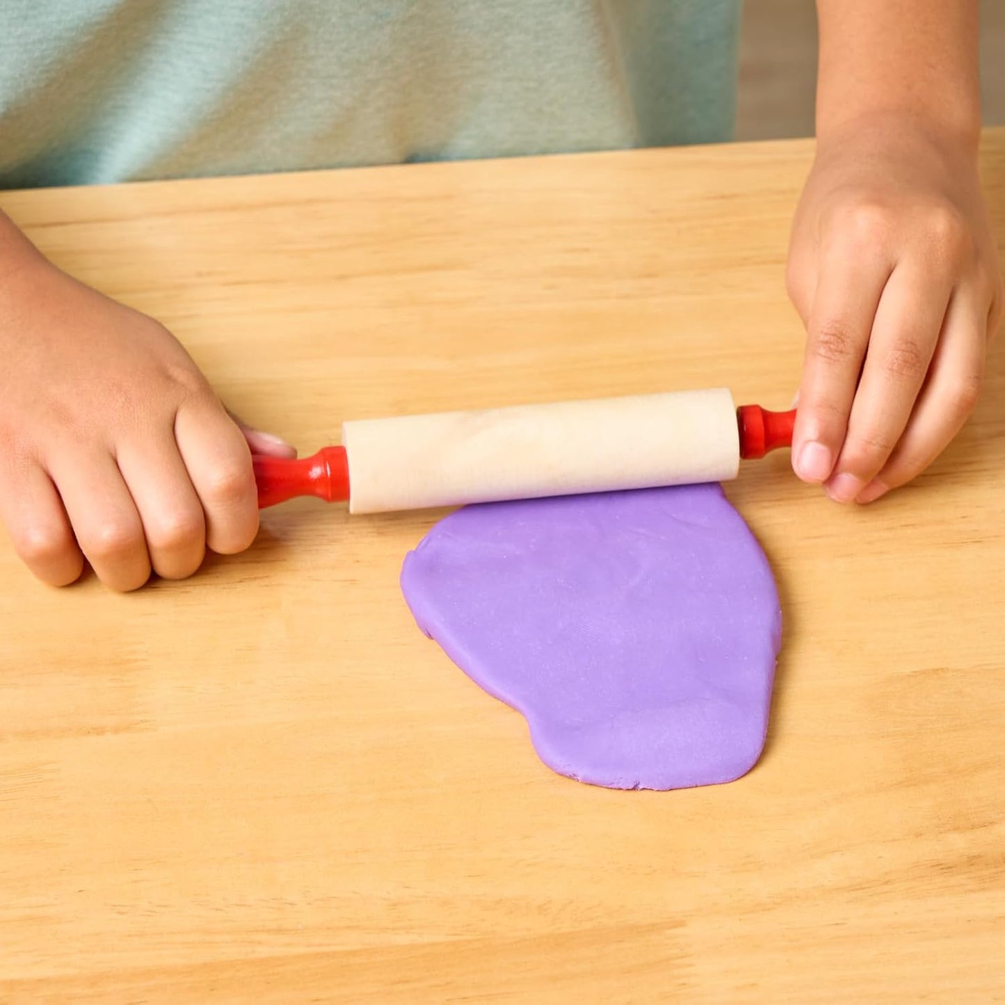 Colorations Natural Wood Rolling Pins for Kids, Set of 6, Ages 3+, PreK+ | 7" L, Class Pack, Party Pack - For Dough, Clay, Sculpting