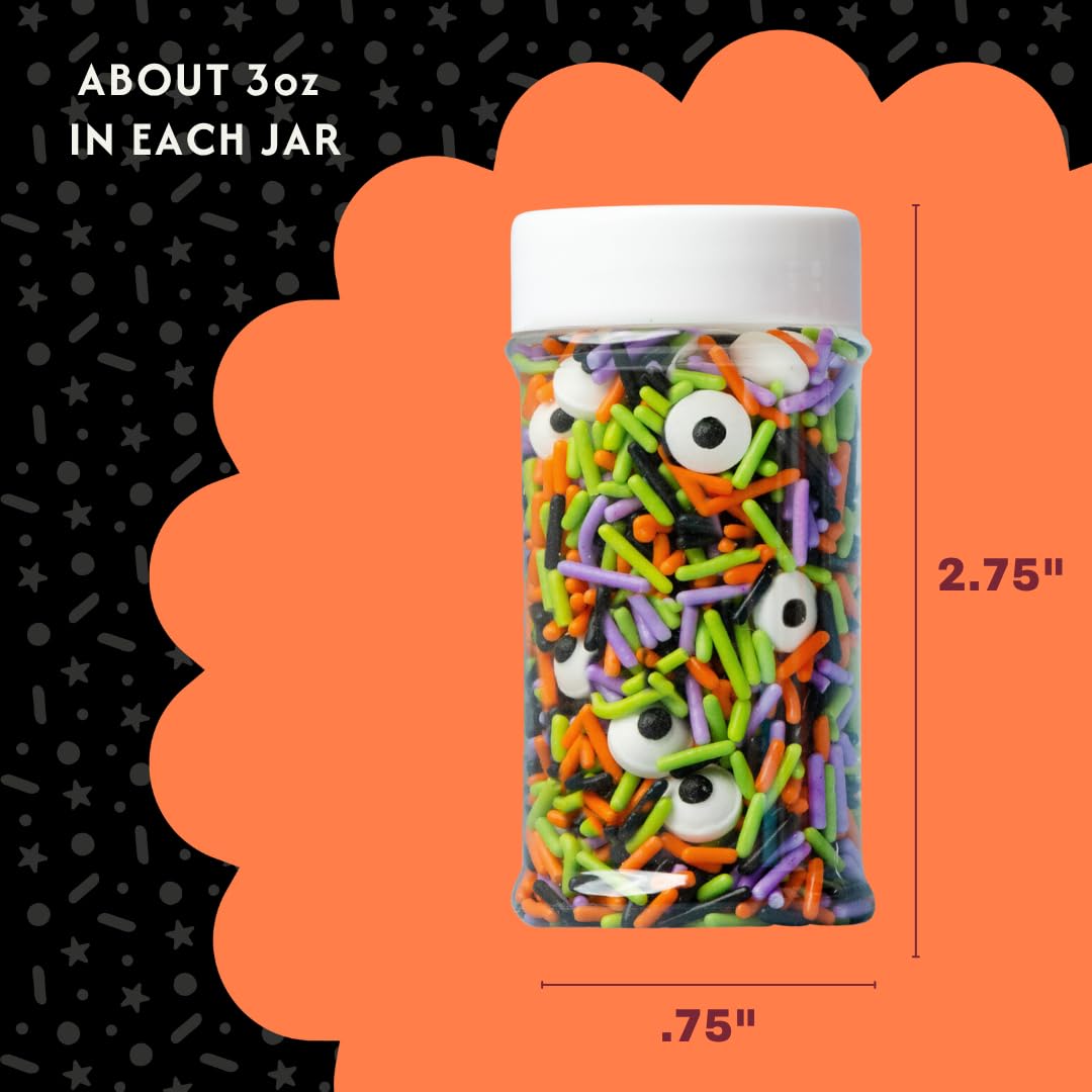 Sweets Indeed Halloween Sprinkles 4 Pack, Sugar & Candy Eyeballs 11.57oz