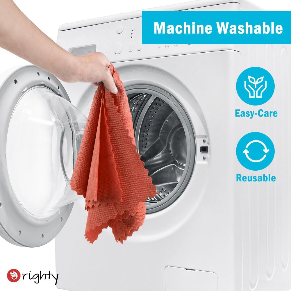 Orighty Microfiber Cleaning Cloth Bulk, 150 Pack Shop Towels 12x12 in, Red