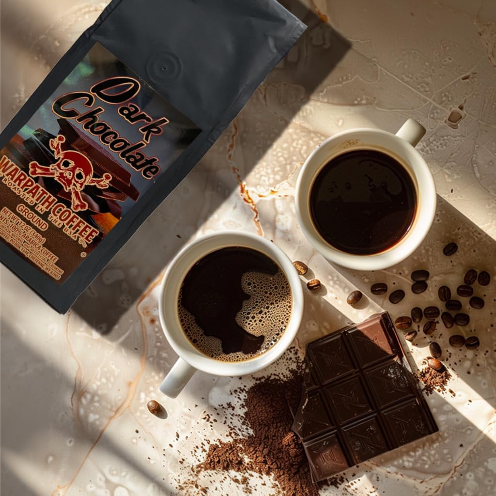 Warpath Coffee Light Roast Whole Bean Coffee, Dark Chocolate Blend, High Caffeine, Extra Strong Roasted 100% Arabica Coffee Whole Beans, Rich Aroma, Full Bodied Intense Cup, Created by Navy SEALs 12oz