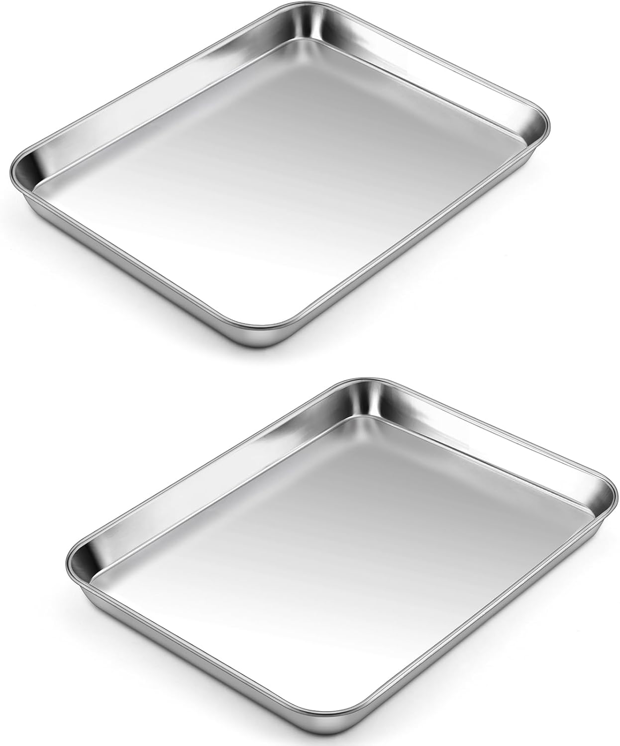 P&P CHEF 10.5 Inch Baking Cookie Sheet, Oven Pan Tray Stainless Steel Sheet Pan for Kitchen, Oven Ba