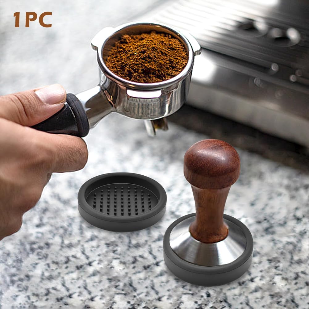 Espresso Knock Box, Coffee Knock Box with Removable Rod, 4.9 In | Espresso puck knock box with non-slip base and silicone tamper pad for used coffee grounds in home barista setups