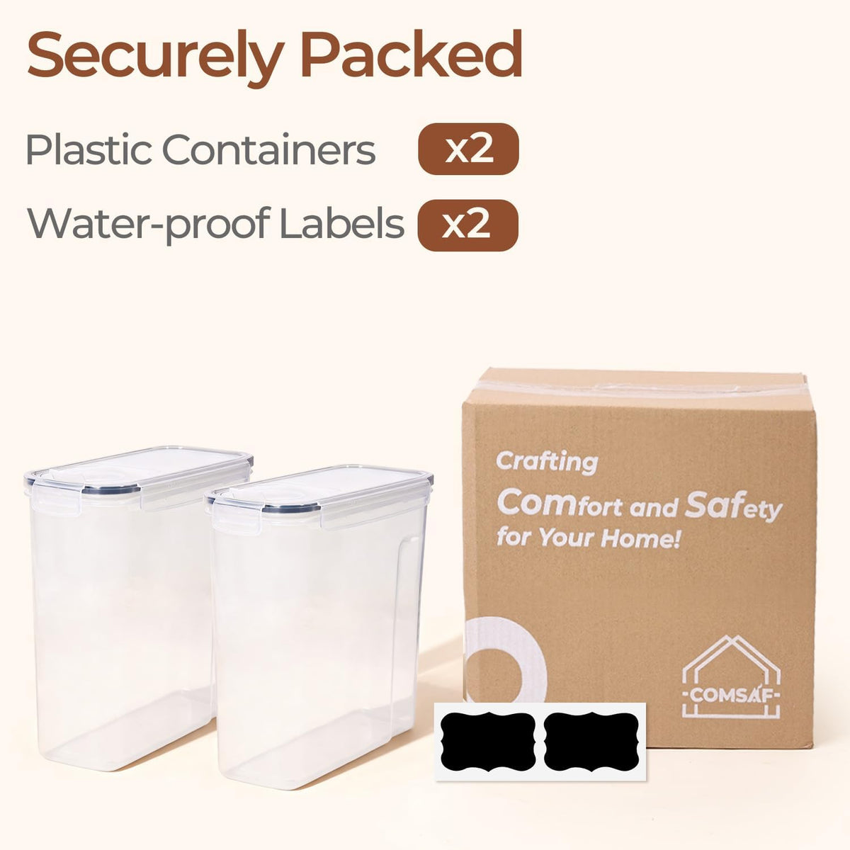 Cereal Storage Containers Set (6.3L / 213OZ) – Airtight Food Storage with Lids, Pantry Organizer for Rice, Sugar, Flour