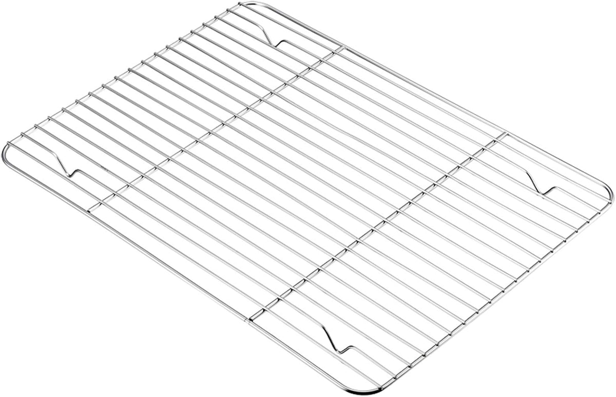 P&P CHEF 4 Pcs Baking Wire Rack for Cooling, 11.6 Inch | Rectangle Cooling Racks for Cooking and Roasting, Fit for Oven Pan, Healthy & Non-Toxic, Rust Free & Dishwasher Safe