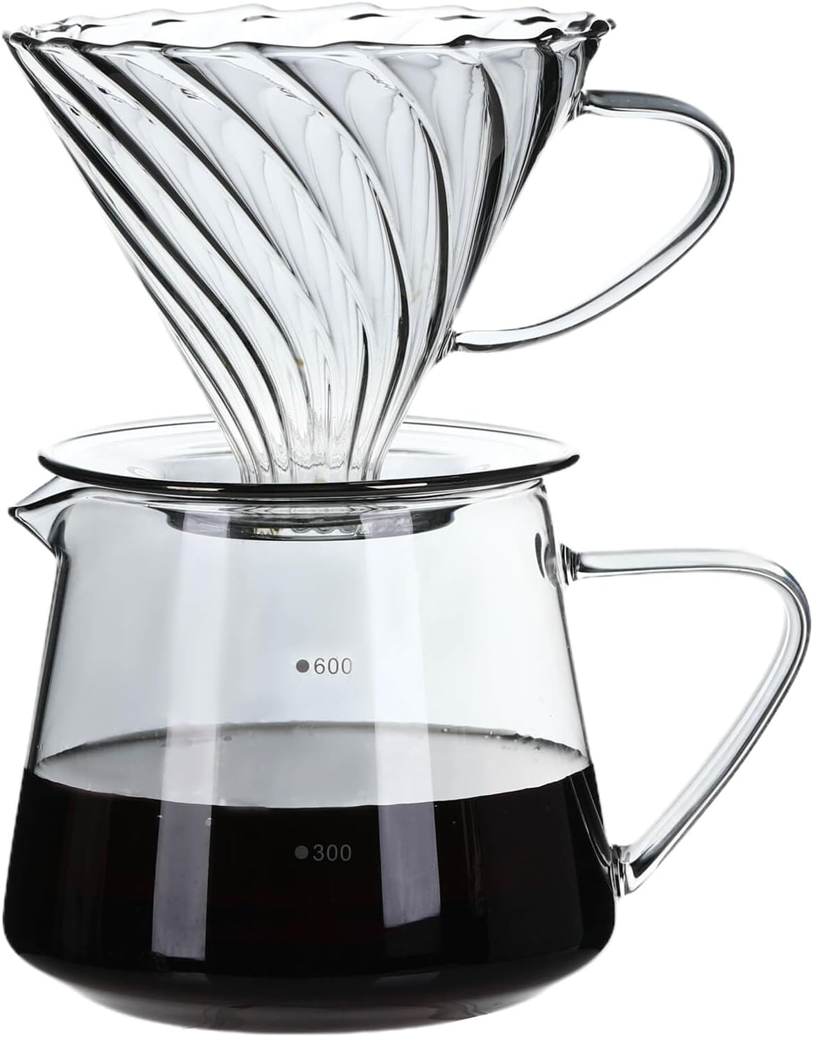 Unbreakable - Pour Over Coffee Maker 750ML/25OZ, Heat Resistant Borosilicate Glass Dripper with Filt