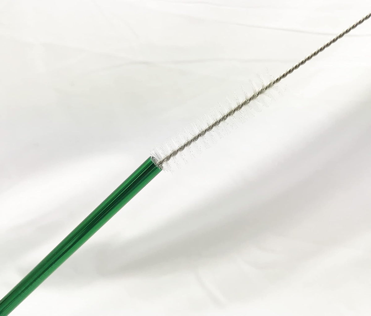 10 Pcs Stainless Steel Straws, Reusable Drinking Straws, Straight Metal Straw Sets with 2 Pcs Cleaning Brushes (10.5 Inch, Green)