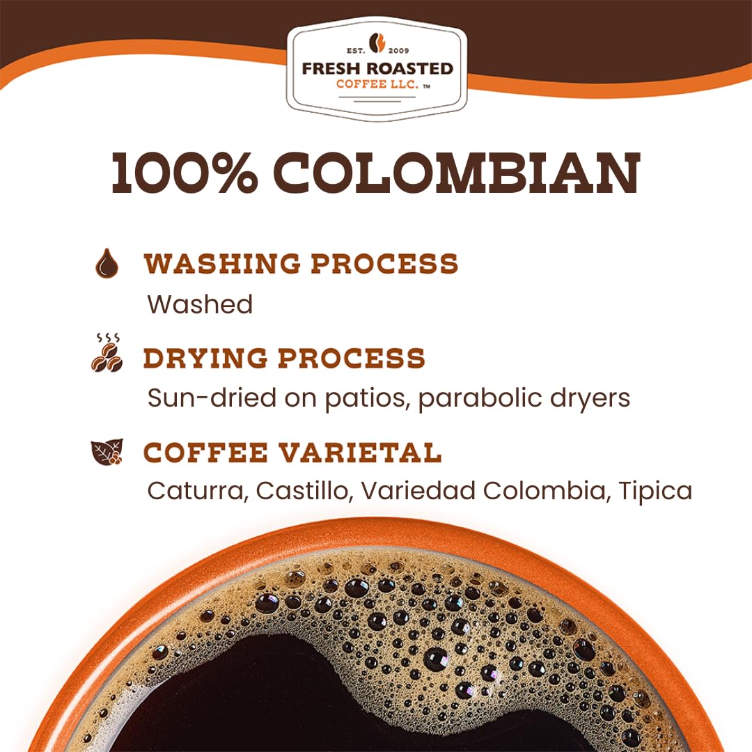 Fresh Roasted Coffee, 100% Colombian K-Cup Pods for Keurig Brewers, Medium Roast, Kosher, 24 Count (Pack of 1)