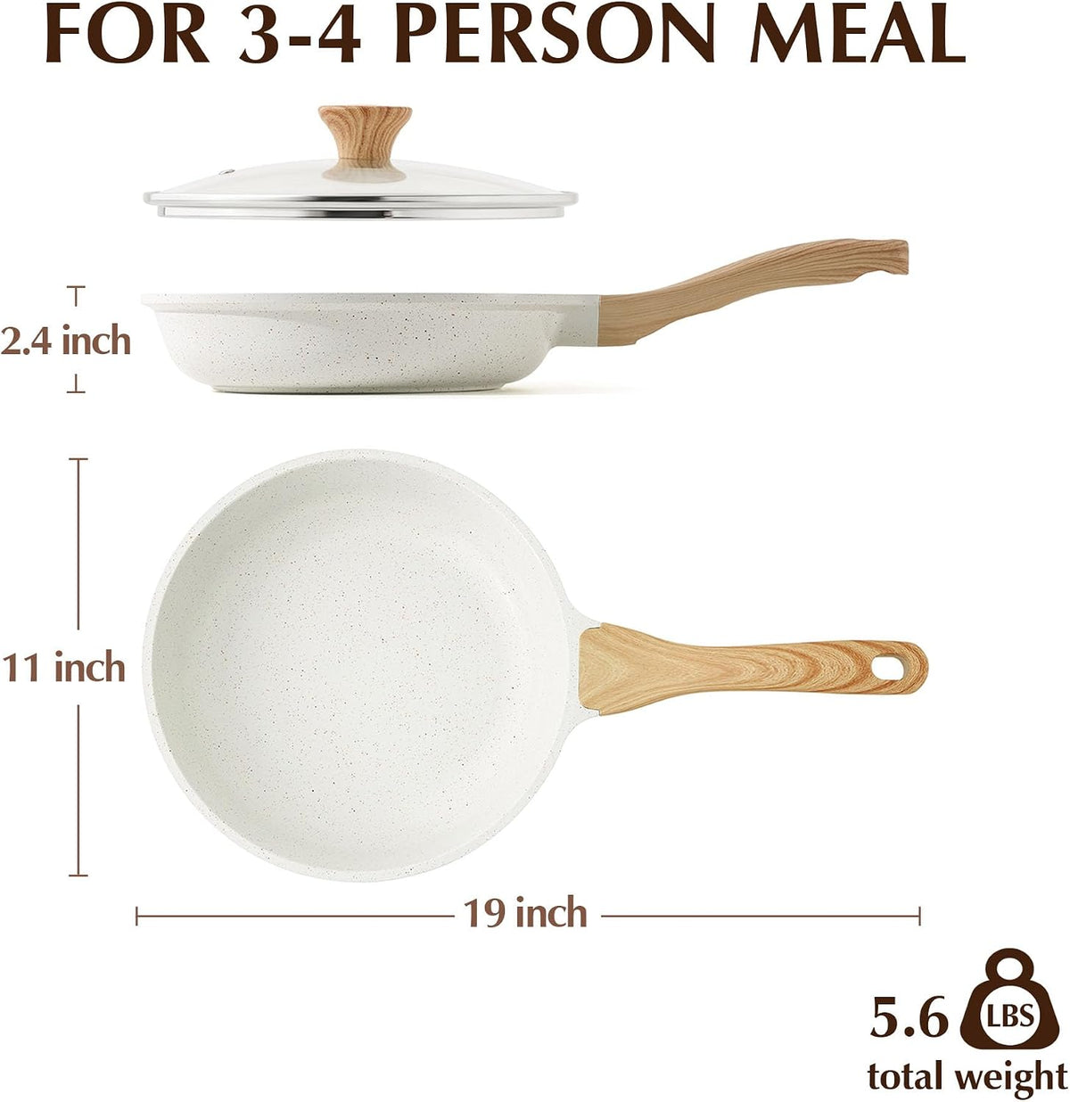 SENSARTE Nonstick Ceramic Frying Pan Skillet with Lid, 11 Inch Omelet Pan, Healthy Non Toxic Chefs Pan, Induction Compatible Egg Pan with Heat Resistant Handle, Free of Intentionally Added PFAS/PTFE