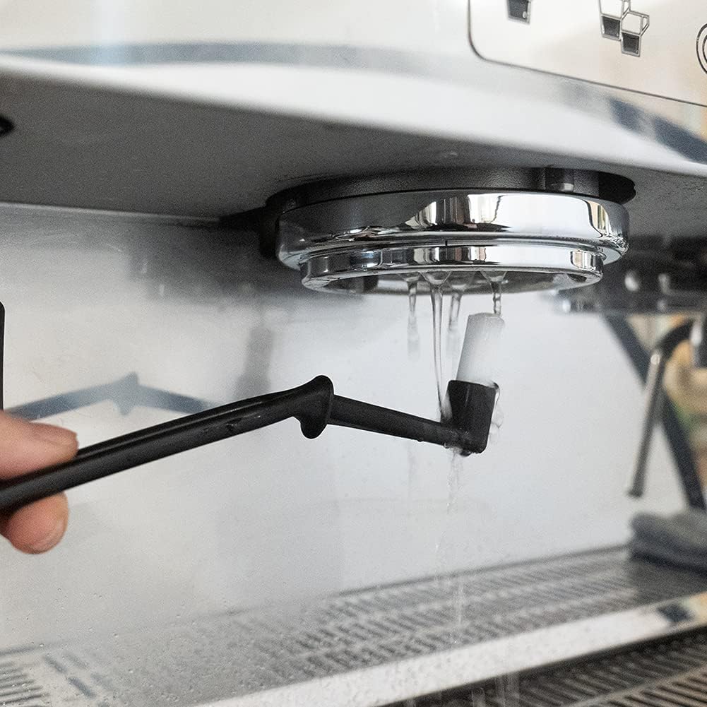 watchget Coffee Machine Cleaning Brush Set, 1 Brush + 58mm Backflush Insert | 1Pc Coffee Machine Brush with Spoon & 1 Pc 58mm Stainless Steel Backflush Insert, Metal Blind Filter for Espresso Machine