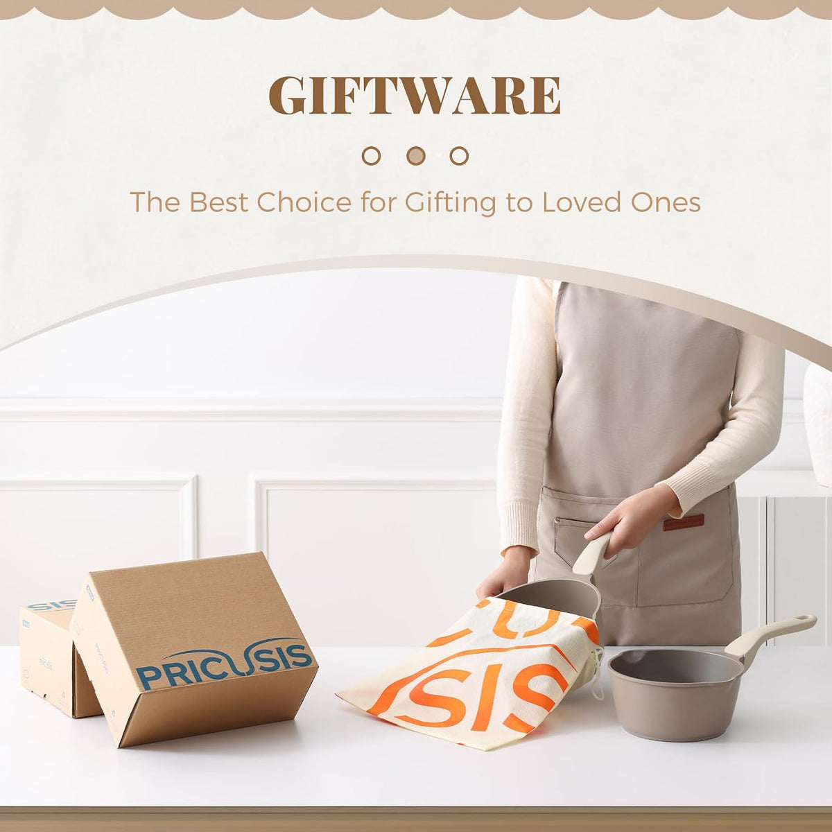 Nonstick Saucepan with Lid, 2 Quart Sauce Pan, Healthy Sauce Pot with Pour Spouts for Multipurpose Use, PTFE, PFOA Free, Induction Compatible, Apricot