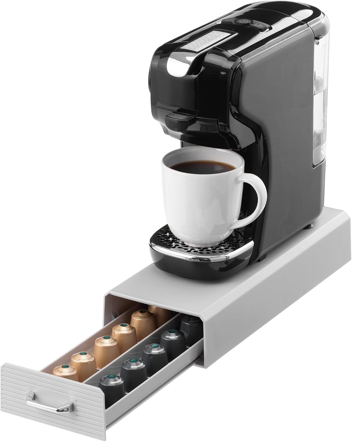 Navaris Coffee Pod Holder, Grey - Compact, Space Saving Coffee Capsule Storage Holders - Durable Esp