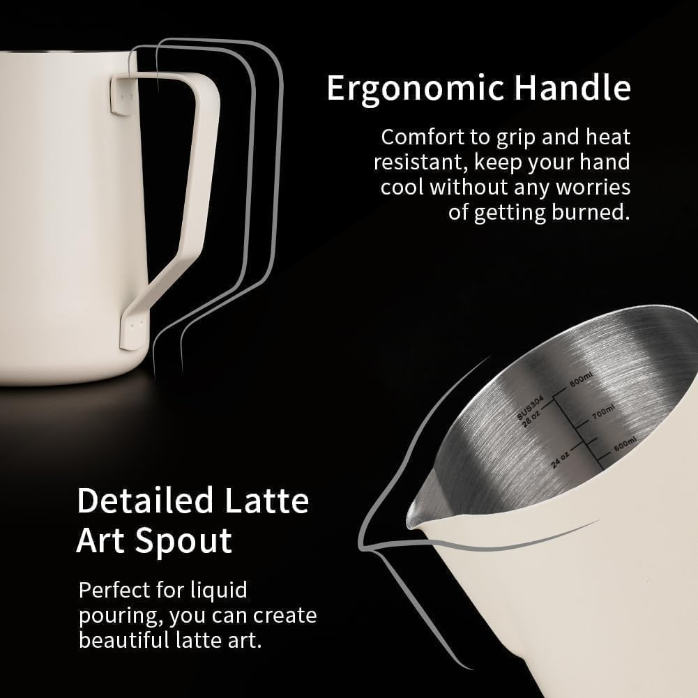 watchget 32oz Milk Frothing Pitcher Stainless Steel Espresso Steaming Jug