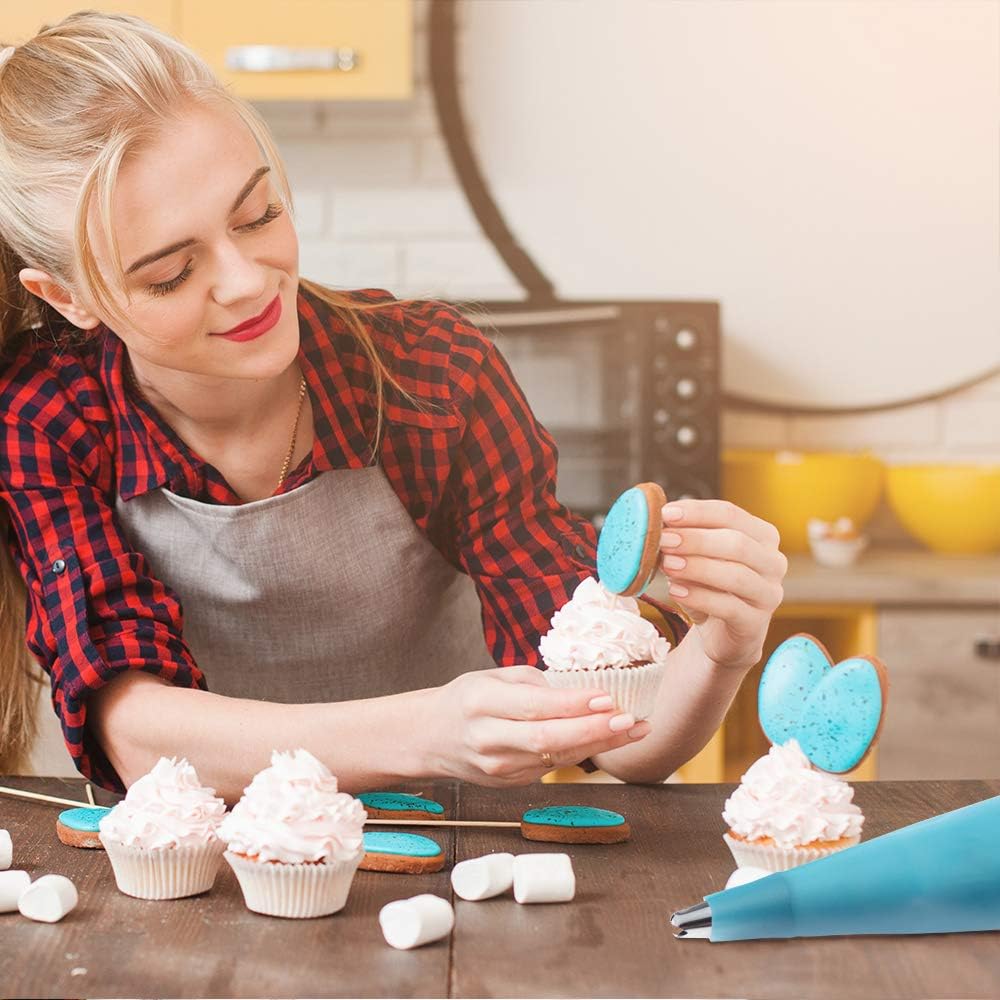24pcs Reusable Piping Bags and Tips Set, with Couplers and Frosting Bags Ties for Cookie Icing Cakes Cupcakes