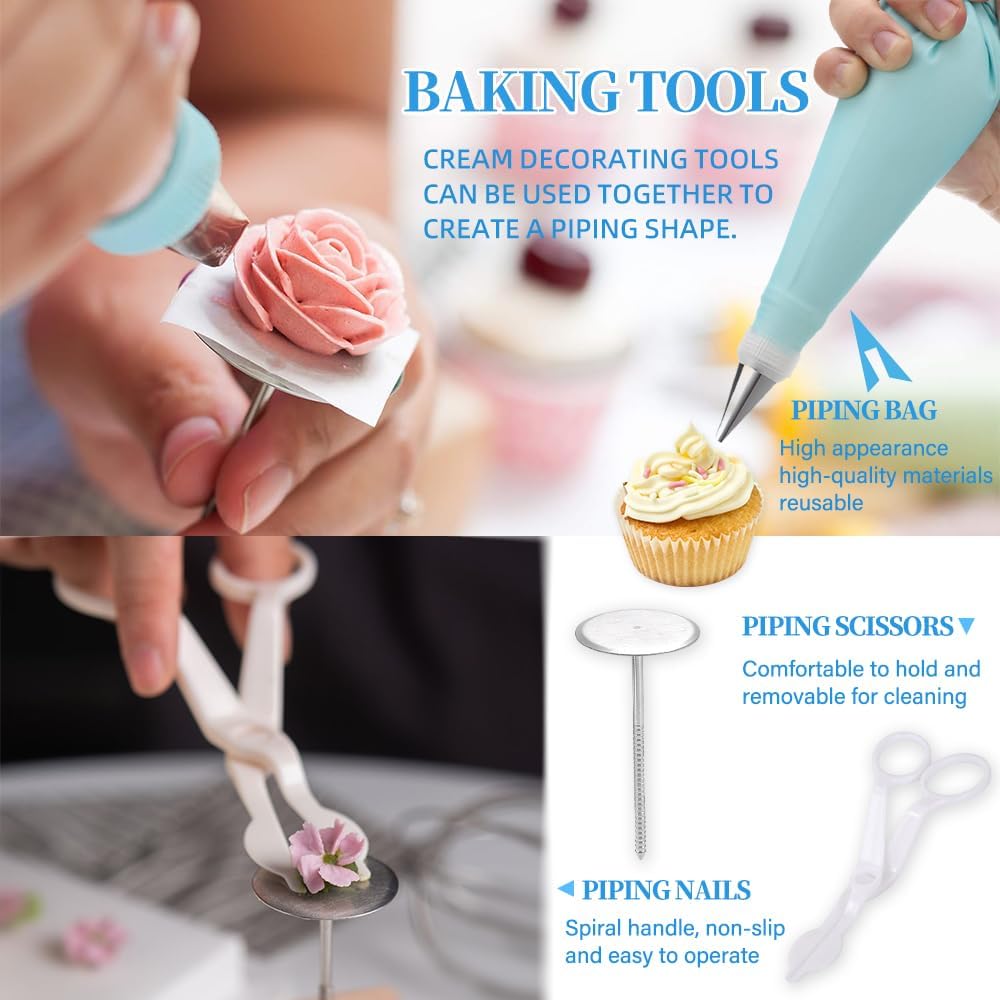 179PCS Cake Pan Set for Baking,3PCS Springform Round Cake Pans(4,7,9 Inch) | Non-Stick Springform Pan,65 Baking Cups,30Parchment paper liners,Piping Tips and Bags for Cake Decorating