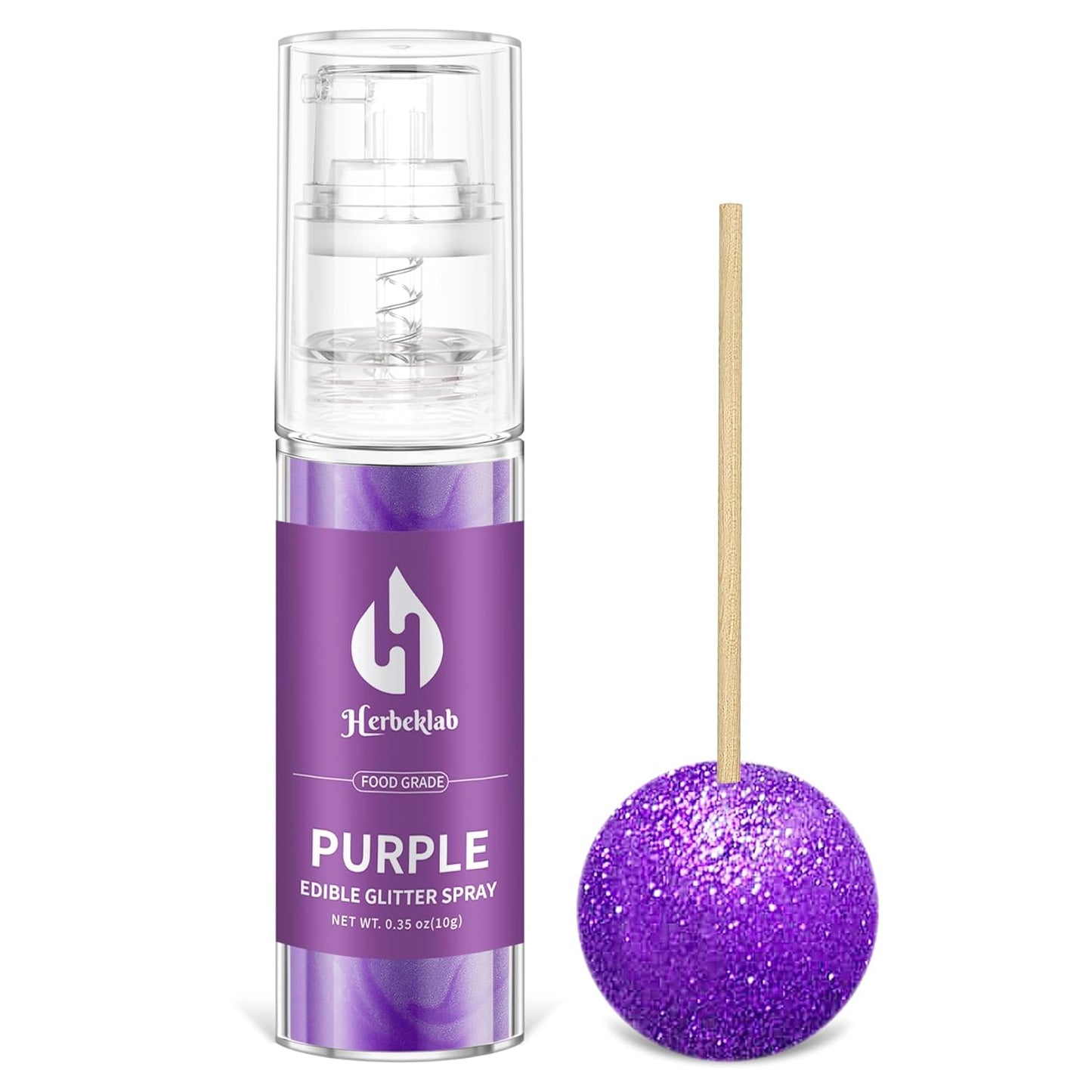 Purple Edible Glitter Spray - 10g Edible Purple Glitter for Cakes Food Grade Metallic Shimmer Powder