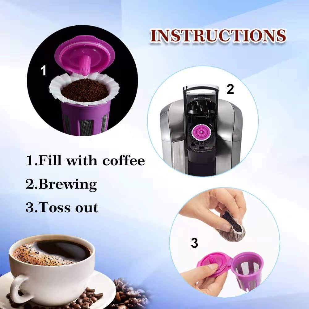 Irmidi 300 Count Disposable Kcup Filters with 2 Pack Reusable Coffee Pods for Keurig 2.0 and 1.0 Coffee Makers