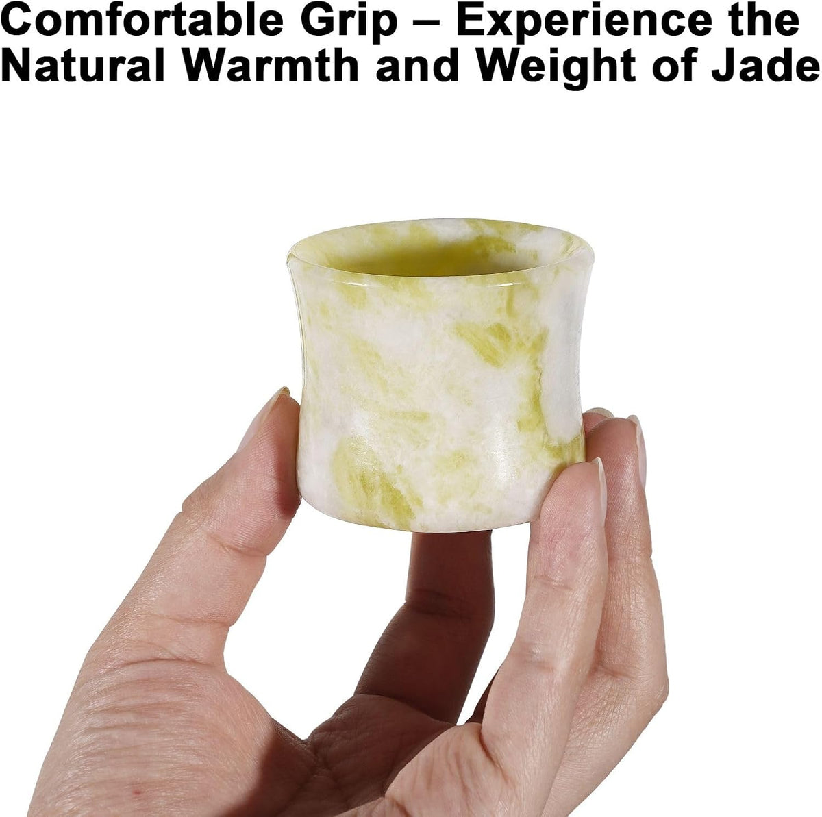 Natural Jade Shot Glasses Set of 2, Bamboo Joint Shape,1.3 oz Espresso Cups