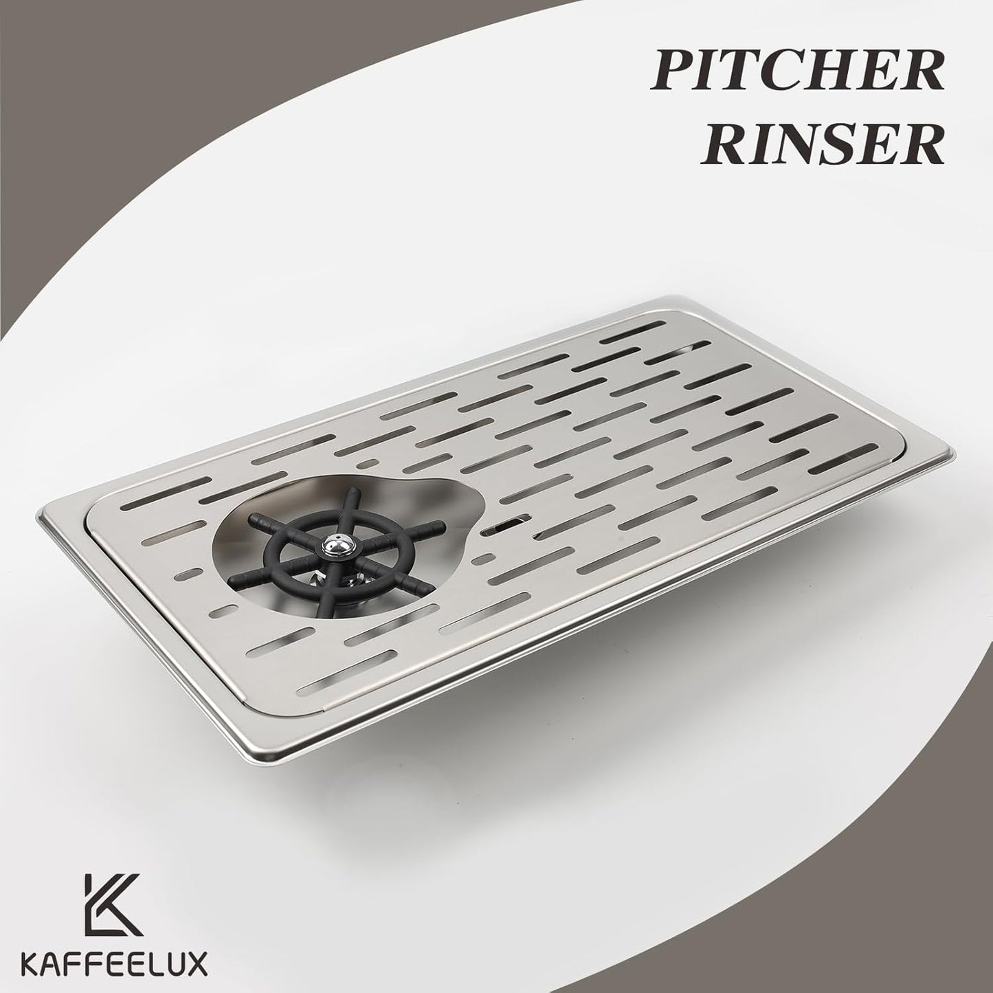 Pitcher Washer, Espresso Washer and Spray, Pitcher Rinser ,Drainage and Drip Tray, 304 Stainless Steel Bar Glass Washer Sink, Suitable for Home Kitchen, Hotel, Coffee Shop, Restaurant (Silver)