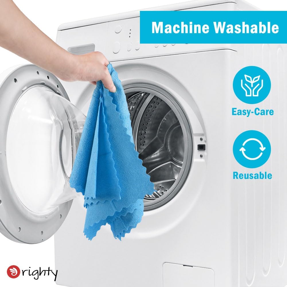 Orighty Microfiber Cleaning Cloth Bulk, 50 Pack Shop Towels 12x12 in, Blue